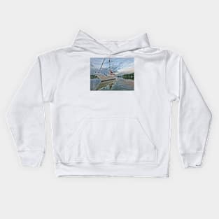 Sailing Vessel Effie at anchor in Virginia Kids Hoodie